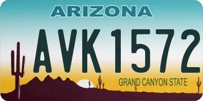 AZ license plate AVK1572