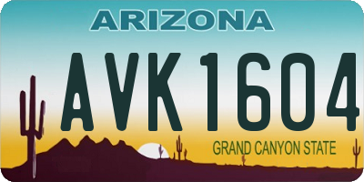 AZ license plate AVK1604