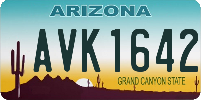 AZ license plate AVK1642