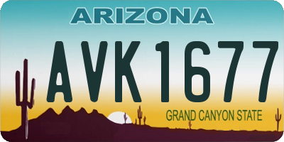 AZ license plate AVK1677