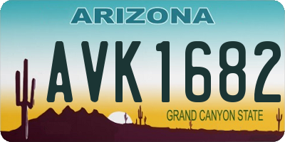 AZ license plate AVK1682