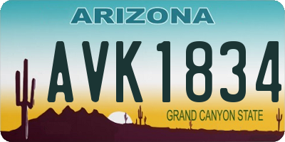 AZ license plate AVK1834