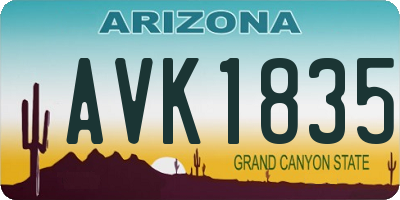 AZ license plate AVK1835