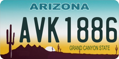 AZ license plate AVK1886