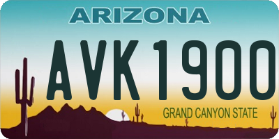 AZ license plate AVK1900