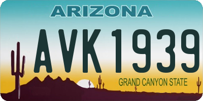 AZ license plate AVK1939