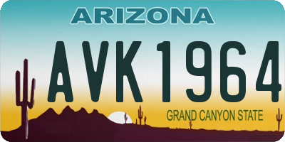AZ license plate AVK1964