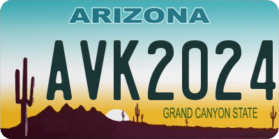 AZ license plate AVK2024