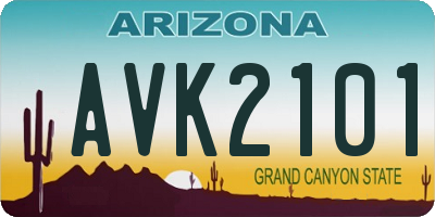 AZ license plate AVK2101