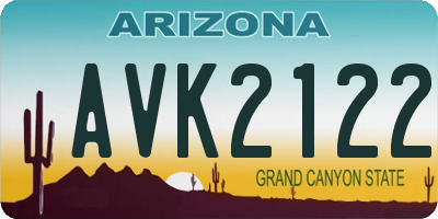 AZ license plate AVK2122