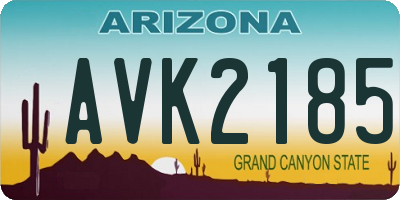 AZ license plate AVK2185