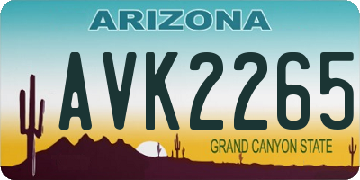 AZ license plate AVK2265