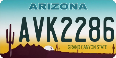 AZ license plate AVK2286