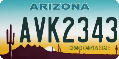 AZ license plate AVK2343