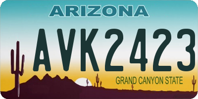 AZ license plate AVK2423