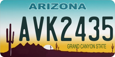 AZ license plate AVK2435