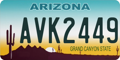 AZ license plate AVK2449