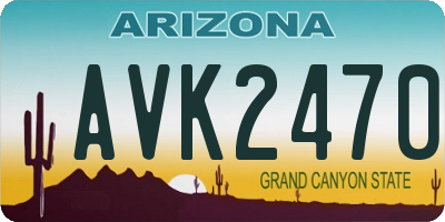AZ license plate AVK2470