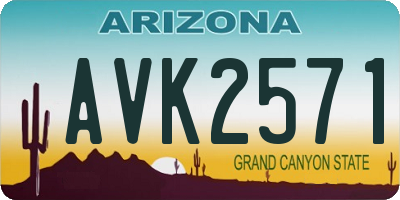 AZ license plate AVK2571