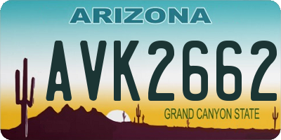 AZ license plate AVK2662