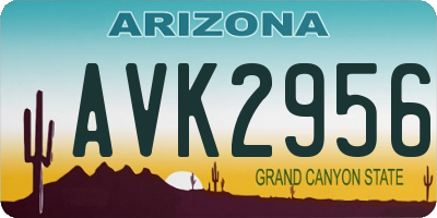 AZ license plate AVK2956