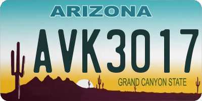 AZ license plate AVK3017