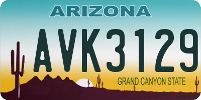 AZ license plate AVK3129