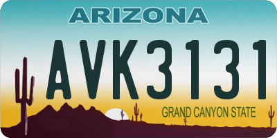AZ license plate AVK3131
