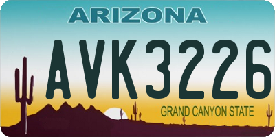 AZ license plate AVK3226