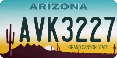 AZ license plate AVK3227