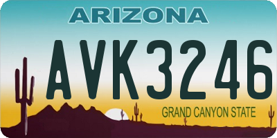 AZ license plate AVK3246