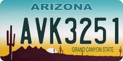 AZ license plate AVK3251
