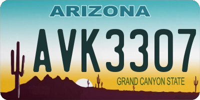 AZ license plate AVK3307