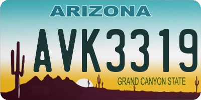AZ license plate AVK3319