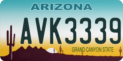 AZ license plate AVK3339
