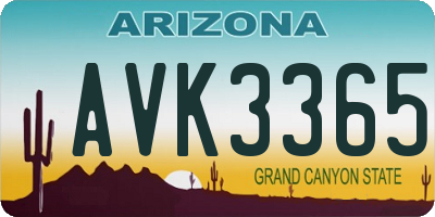 AZ license plate AVK3365