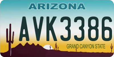 AZ license plate AVK3386