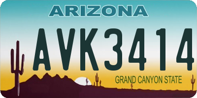 AZ license plate AVK3414