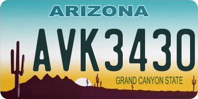 AZ license plate AVK3430