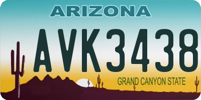 AZ license plate AVK3438