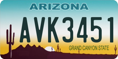 AZ license plate AVK3451