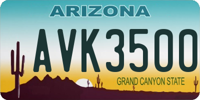 AZ license plate AVK3500