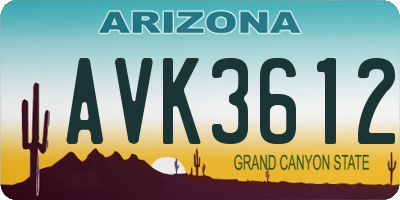 AZ license plate AVK3612