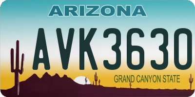 AZ license plate AVK3630