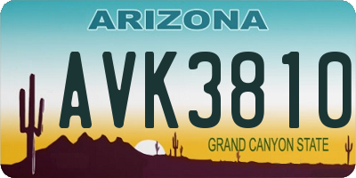 AZ license plate AVK3810