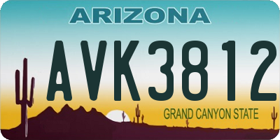 AZ license plate AVK3812