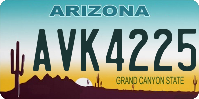 AZ license plate AVK4225