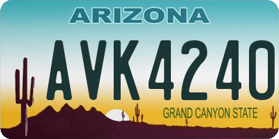 AZ license plate AVK4240
