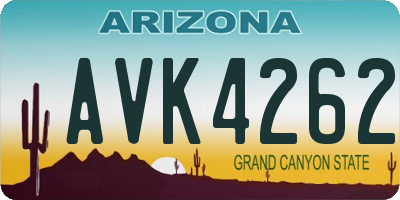 AZ license plate AVK4262