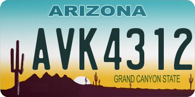 AZ license plate AVK4312